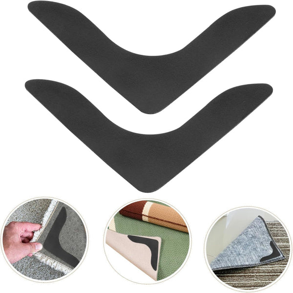 Carpet Stoppers Anti Slip Mat Rug Grippers Stickers Fixer Undermat Sofa Cover Stair Corner Reusable Black 8 Pieces Rugs