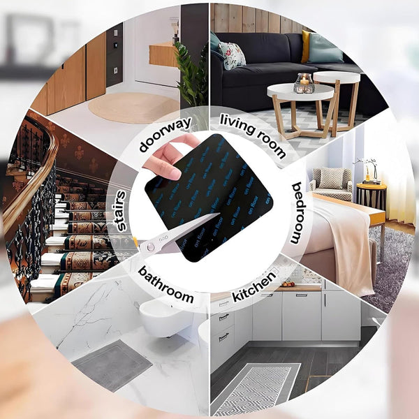 Carpet Stoppers Anti Slip Mat Rug Grippers Stickers Fixer Sofa Cover Undermat Stair Self Adhesive Xl Black 8 Pieces Rugs
