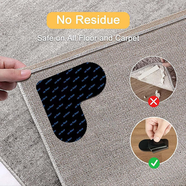Heart Shaped Anti Slip Mat Stickers Black 4 Pieces