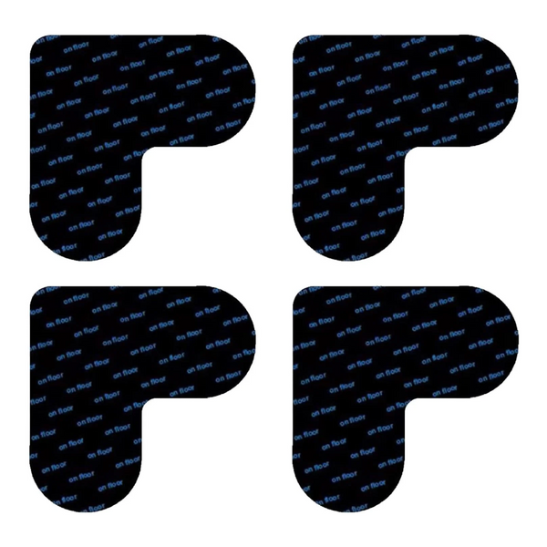 Heart Shaped Anti Slip Mat Stickers Black 4 Pieces
