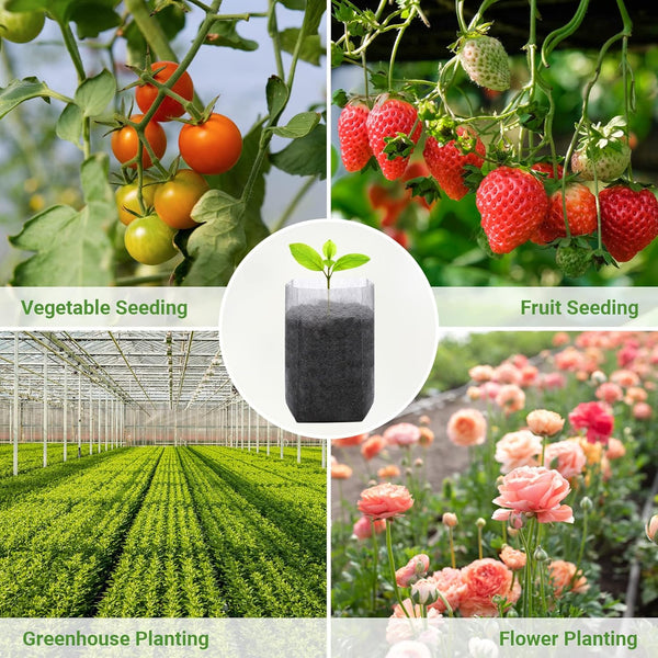 Grow Bags 200 Pack White 14X16cm Non Woven Breathable Plant Pots
