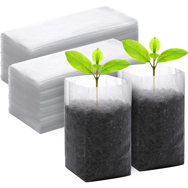 Grow Bags 200 Pack White 14X16cm Non Woven Breathable Plant Pots