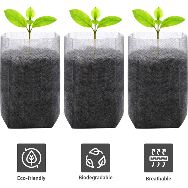 Grow Bags 200 Pack White 14X16cm Non Woven Breathable Plant Pots