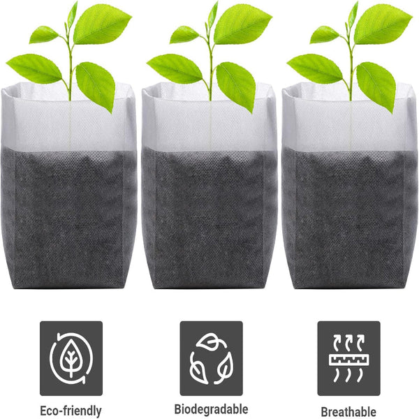 200 Piece Grow Bag Set Two Sizes For Seedlings And Vegetables Seed Starter