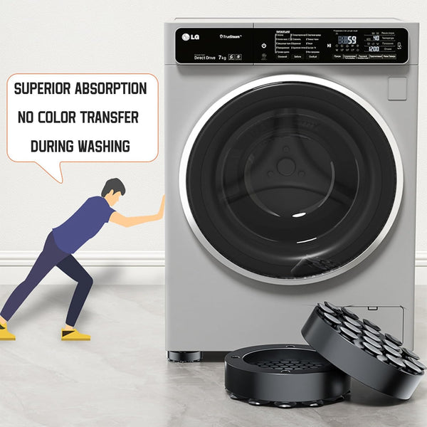 Washing Machine Vibration Dampers Feet Anti Pads Appliance Accessories Sound Dampener Riser Slip Mat Dryer Floor Protection Black 6Pcs Washing Machine