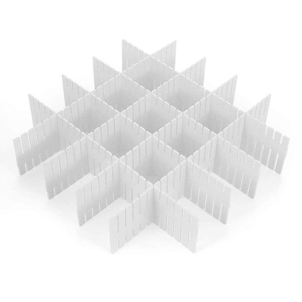 White Drawer Dividers Storage System 8 Piece Set 47Cm X