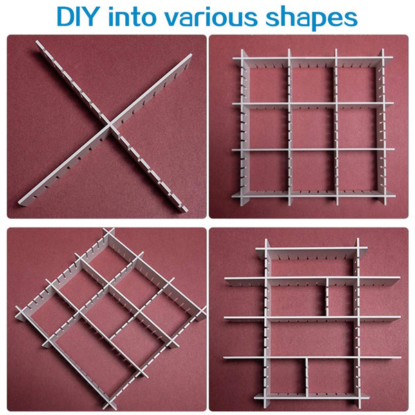 White Drawer Dividers Storage System 8 Piece Set 47Cm X