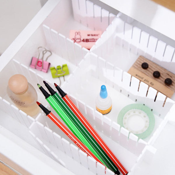 White Drawer Dividers Storage System 8 Piece Set 47Cm X