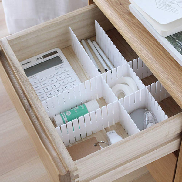 White Drawer Dividers Storage System 8 Piece Set 47Cm X