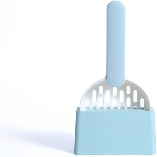 Cat Litter Scoop Accessories With Holder Toilet Cleaning Sieve Pet Supplies Cats Sturdy Plastic Blue 1 Piece Litter Scoops