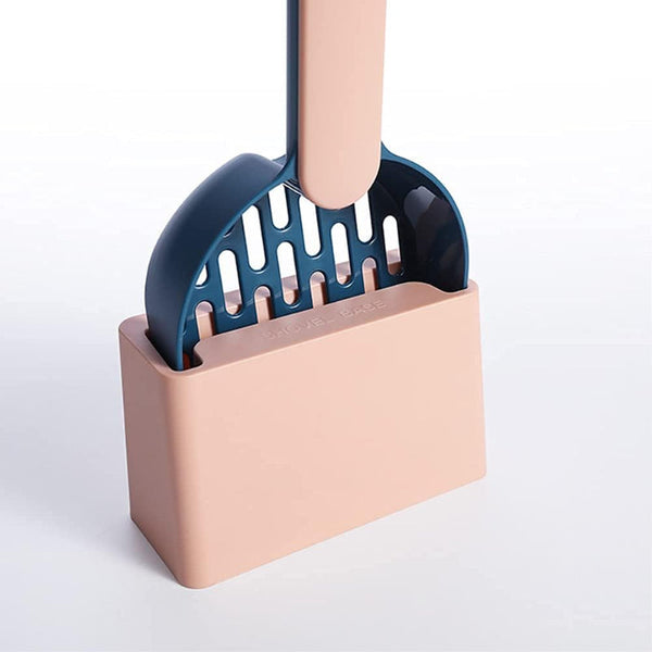 Cat Litter Scoop Accessories With Holder Toilet Cleaning Sieve Pet Supplies Cats Sturdy Plastic Blue 1 Piece Litter Scoops