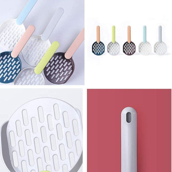 Cat Litter Scoop Accessories With Holder Toilet Cleaning Sieve Pet Supplies Cats Sturdy Plastic Blue 1 Piece Litter Scoops