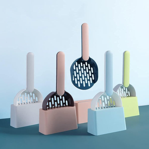 Cat Litter Scoop Accessories With Holder Toilet Cleaning Sieve Pet Supplies Cats Sturdy Plastic Green 1 Piece Litter Scoops