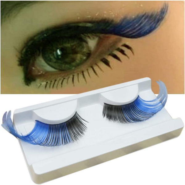 Jumbo Blue And Black Winged False Eyelashes Eyelash Extensions