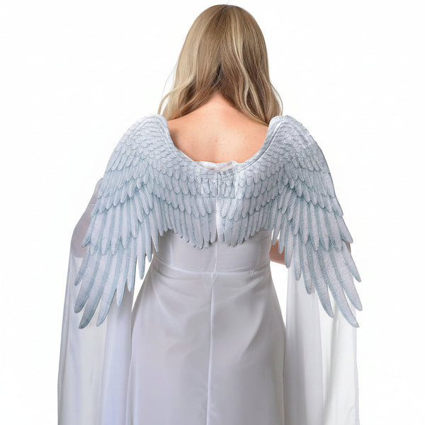 Angel Costume Feather Print White And Grey Felt Wings