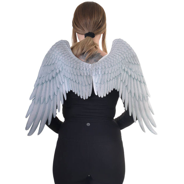 Angel Costume Feather Print White And Grey Felt Wings