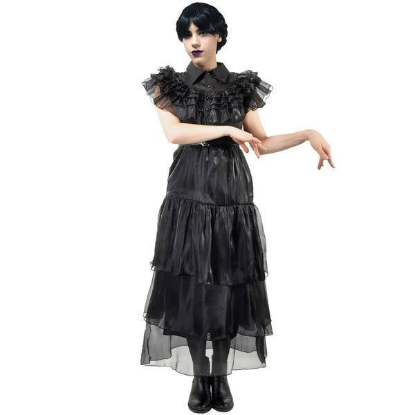 Teen Girls Black Party Dress Costume With Belt Dress Up Costumes