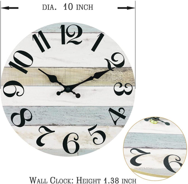 Wall Clock Style Decorative For Home & Office 10 Inch Diameter Wall Clocks