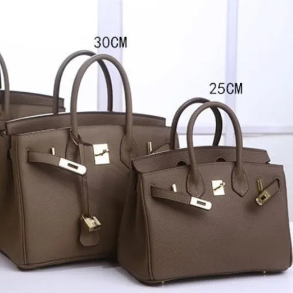 2025 Euro American Elegant Lychee Leather Shoulder Bag Birkin 35 Lemon Yellow Women's Bags & Handbags