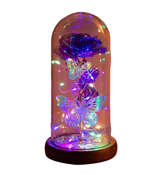 Purple & Silver Butterfly Lantern Festive Decorative Led Light Night Lights