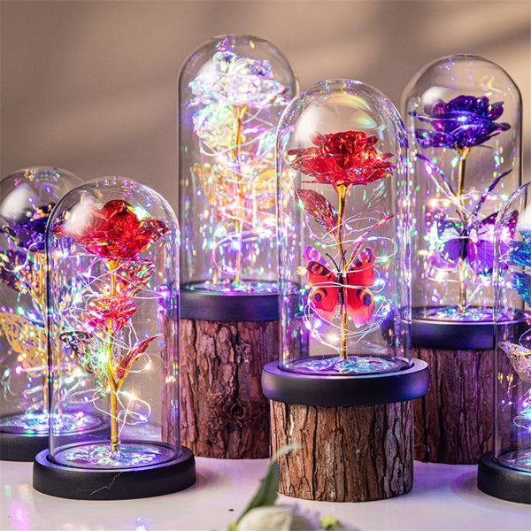 Purple & Silver Butterfly Lantern Festive Decorative Led Light Night Lights