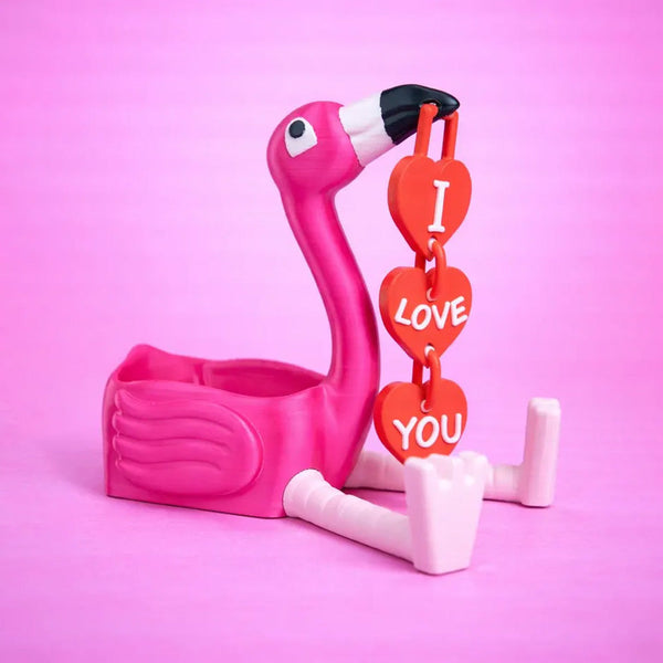 Romantic Flamingo Figurine Cute Love Decor Sculpture With Storage Container Sculptures & Figurines