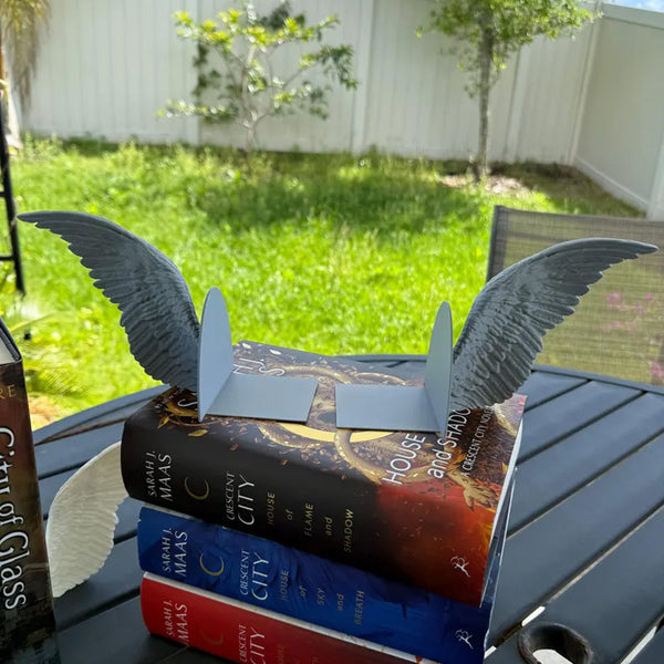 Angel Wings 3D Printed Fantasy Gothic Bookshelf Decor Bookends