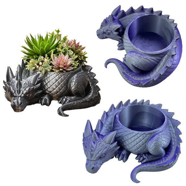 Sleeping Dragon 3D Printed Flowerpot & Fantasy Home Decor Baskets Pots Window Boxes