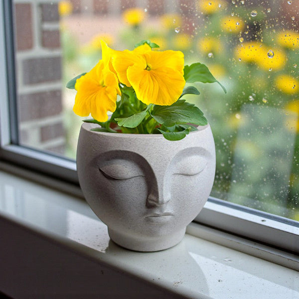 A 3D Printed Serene Flowerpot An Eye Catching Decorative Piece For Modern Interior Spaces. Suitable Planting Small Plants Or Succulents. Baskets Pots