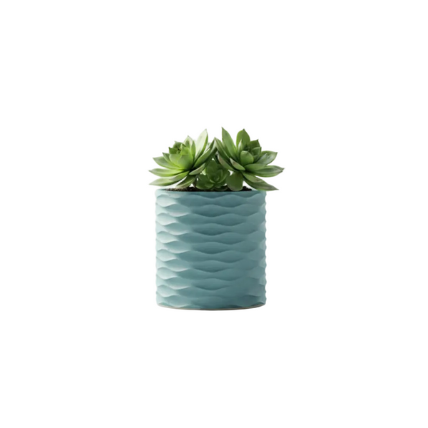 3D Printed Modern Wave Flower Pot Water Storing Rotating Base Flesh Color Single Piece Planters & Vases
