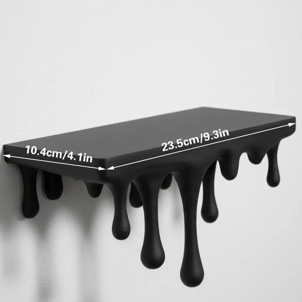 3D Printed Melting Wall Shelf A Drip Style Modern Storage Rack Black Wall Shelves