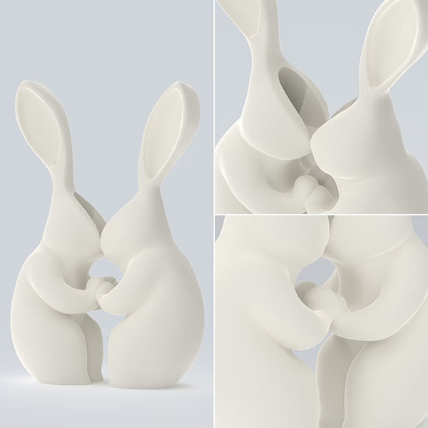 3D Printed Easter Bunny Vase Ceramic Look Plastic Vase. White. Vases