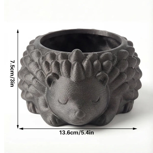 3D Printed Animal Flower Pots Suitable For Home And Garden. Gray Hedgehog Single Piece. Baskets Pots Window Boxes