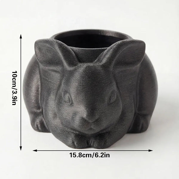 3D Printed Animal Flower Pots Suitable For Home And Garden. Gray Rabbit Single Piece. Baskets Pots Window Boxes