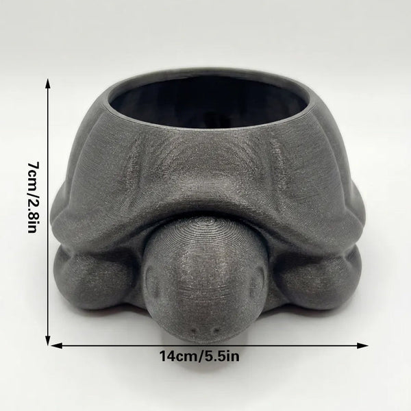 3D Printed Animal Flower Pots Suitable For Home And Garden. Gray Turtle Single Piece. Baskets Pots Window Boxes