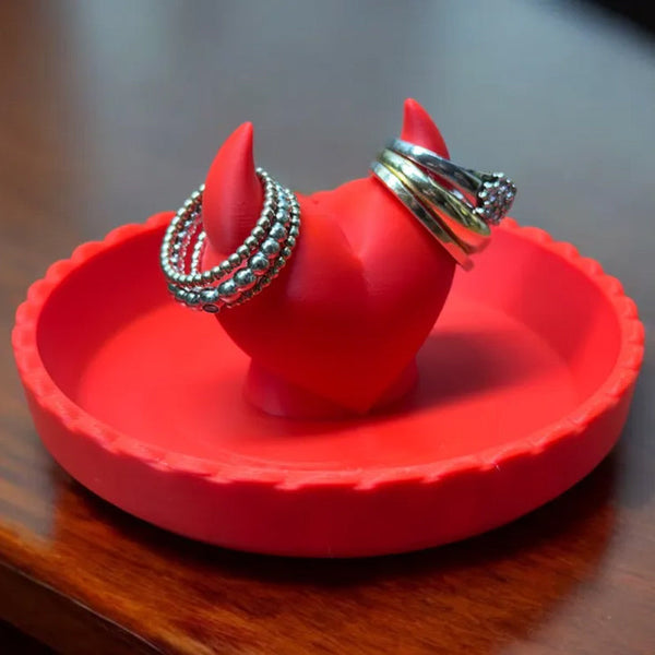 3D Printed Devil Valentine's Day Ring Dish A Add Touch Of Mischief Your Day! Red Rings