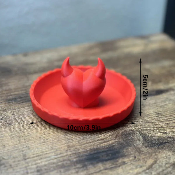 3D Printed Devil Valentine's Day Ring Dish A Add Touch Of Mischief Your Day! Red Rings