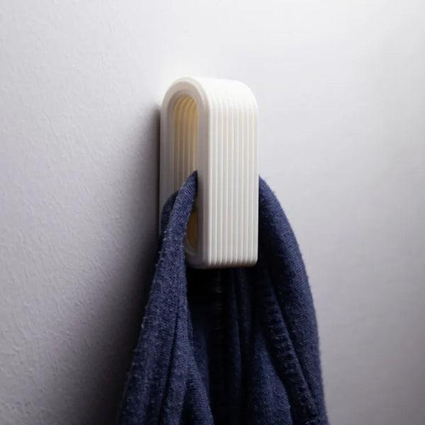3D Printed Press Lock Towel Hooks | Self Locking White Towel Racks