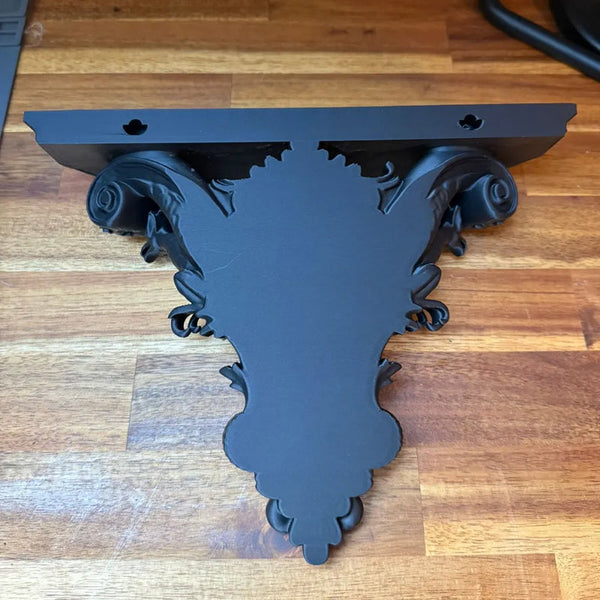 3D Printed Gothic Wall Shelf Brackets Add Touch Of Classic Elegance Your Interior. Black Braces & Brackets