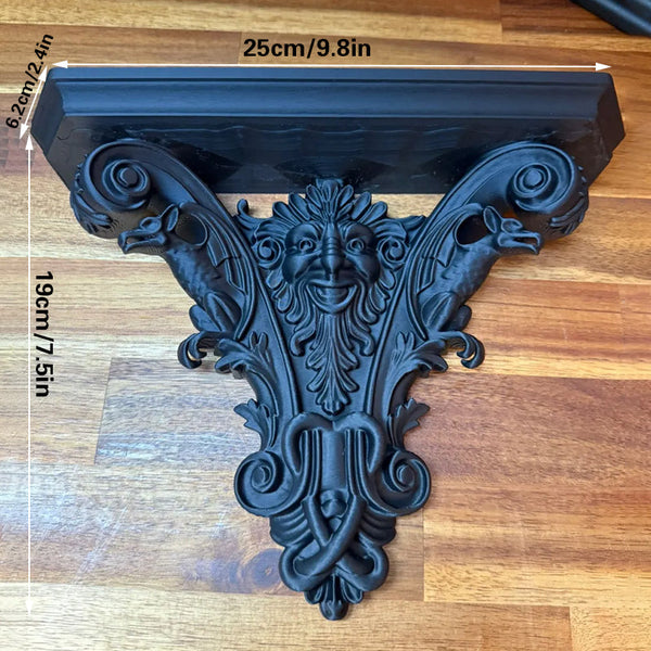 3D Printed Gothic Wall Shelf Brackets Add Touch Of Classic Elegance Your Interior. Black Braces & Brackets