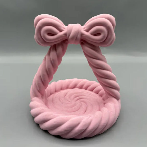 3D Printed Charming Bow Jewelry Tray Twisted Hemp Rope Storage Jewellery Holders & Organisers