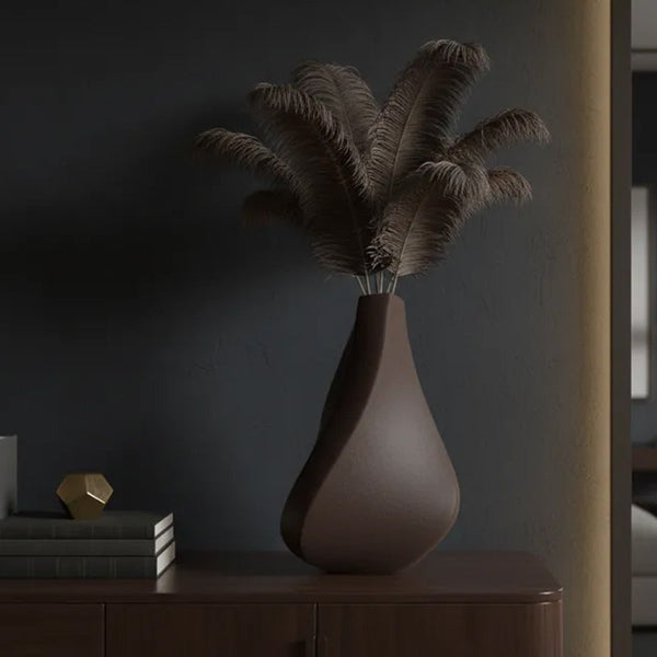 3D Printed Contemplative Decorative Vase Black Plastic Planters & Vases