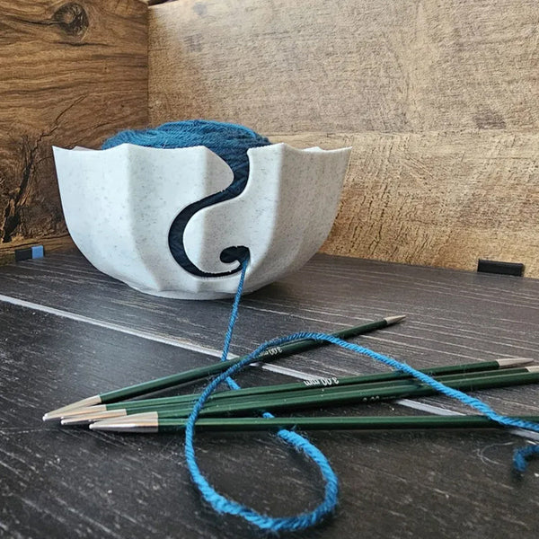 3D Printed White Plastic Yarn Bowl For Knitting And Crochet Other Crocheting And Knitting