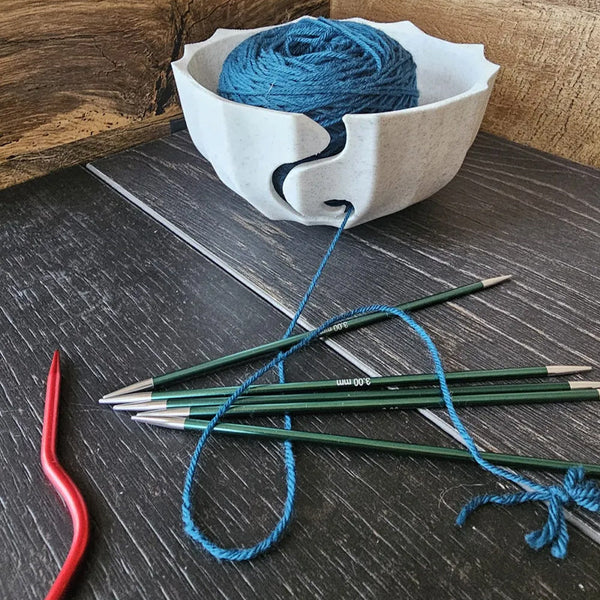 3D Printed White Plastic Yarn Bowl For Knitting And Crochet Other Crocheting And Knitting
