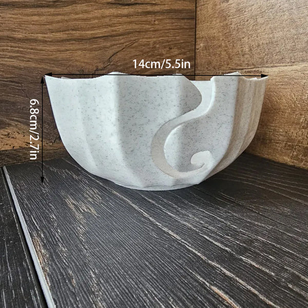 3D Printed White Plastic Yarn Bowl For Knitting And Crochet Other Crocheting And Knitting
