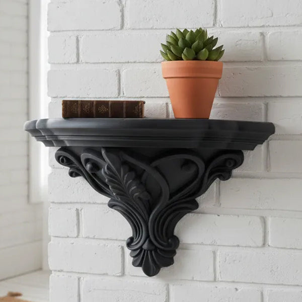 3D Printed Art Nouveau Corner Shelf Decorative Stand Black Display Stands