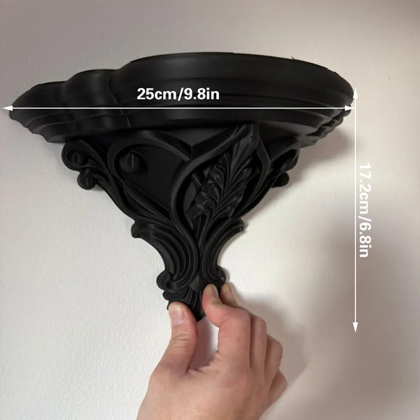 3D Printed Art Nouveau Corner Shelf Decorative Stand Black Display Stands
