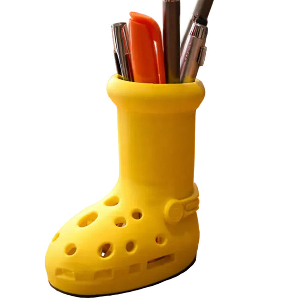 Yellow Crocs Boot Pen Holder Desktop Organizer Pen Holders