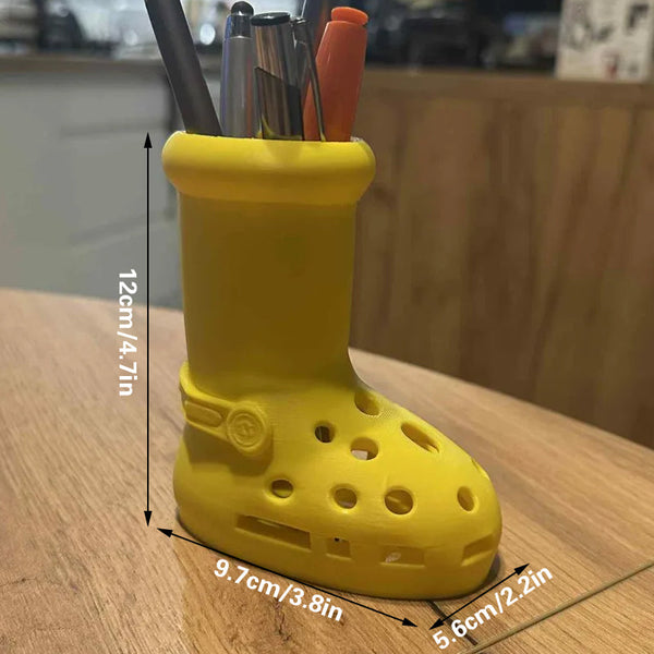 Yellow Crocs Boot Pen Holder Desktop Organizer Pen Holders