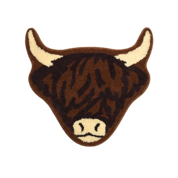 American Style Brown Bull Head Flocked Rug Bedroom Bedside Bathroom Doorway Absorbent Mat Non Slip Toilet Rugs